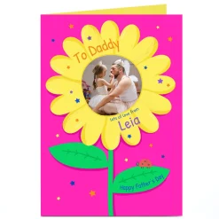 Card Factory Personalised Father's Day Photo Card - Sunflower