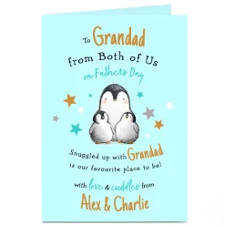 Card Factory Personalised Father's Day Card - Penguin Grandad, From Both Of Us