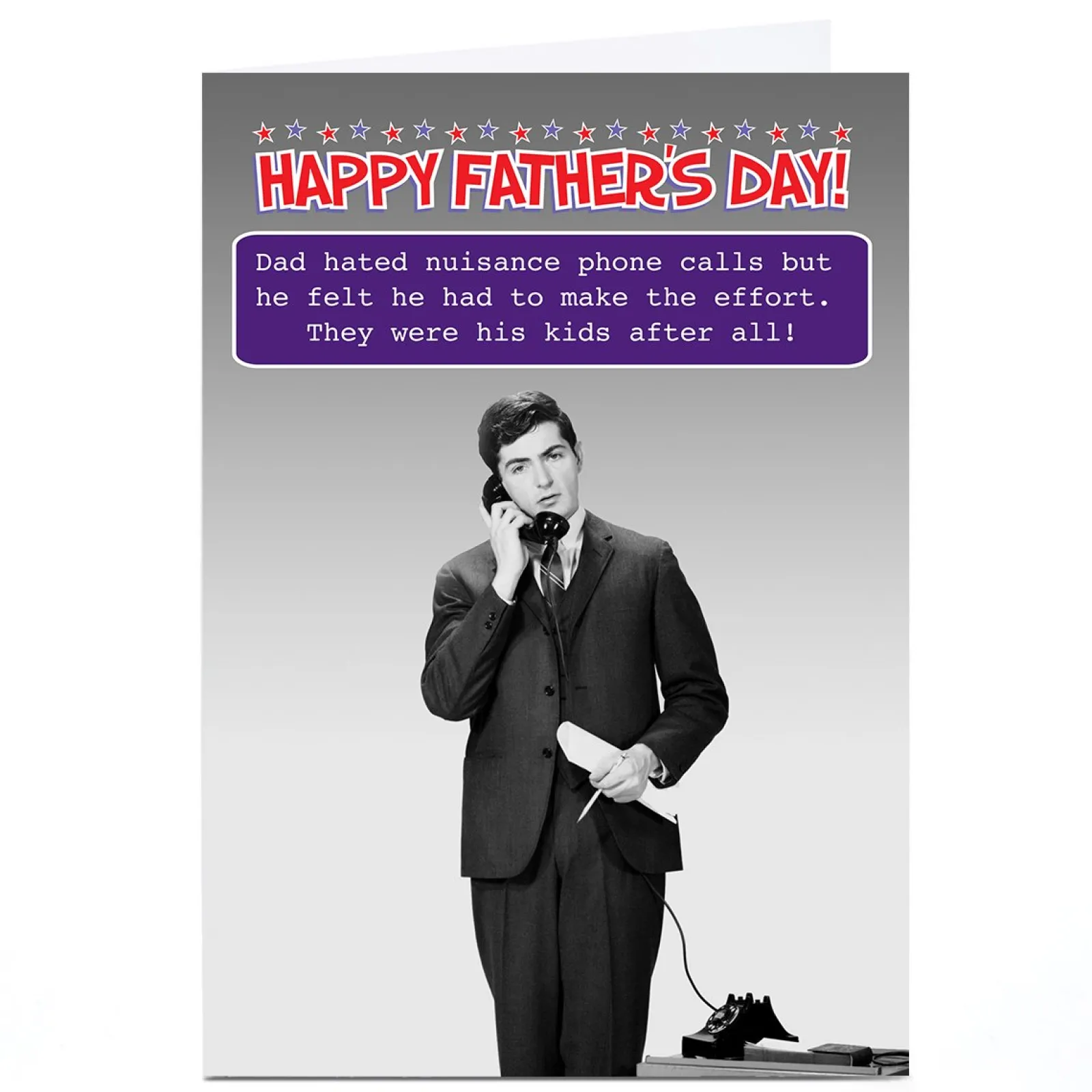 Card Factory Personalised Father's Day Card - Nuisance Calls