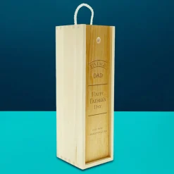 Online Personalised Father's Day Wine Box - Vintage Happy Father's Day Personalised Engraved Gifts|Engraved Gifts