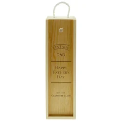 Online Personalised Father's Day Wine Box - Vintage Happy Father's Day Personalised Engraved Gifts|Engraved Gifts