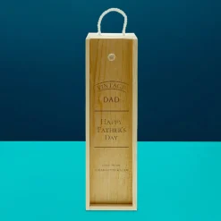 Online Personalised Father's Day Wine Box - Vintage Happy Father's Day Personalised Engraved Gifts|Engraved Gifts