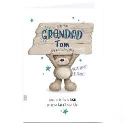 New Personalised Father's Day Card - To My Grandad, Hugs Bear Father's Day