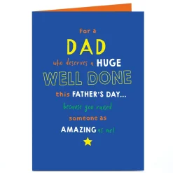 Discount Personalised Father's Day Card - Raised Someone as Amazing as Me, Dad Father's Day