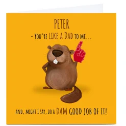Card Factory Personalised Father's Day Card - Like A Dad To Me, Beaver