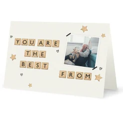 Card Factory Personalised Father's Day Photo Card - Scrabble Tiles and Photo
