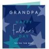 New Personalised Father's Day Card - Blue with Stars and Text - Grandpa Father's Day