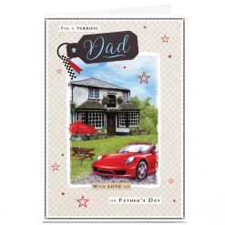 Card Factory Personalised Father's Day Card - Sports Car, Dad