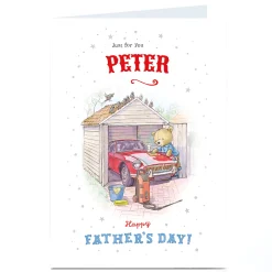 Outlet Personalised Father's Day Card - Bear Washing Car Father's Day