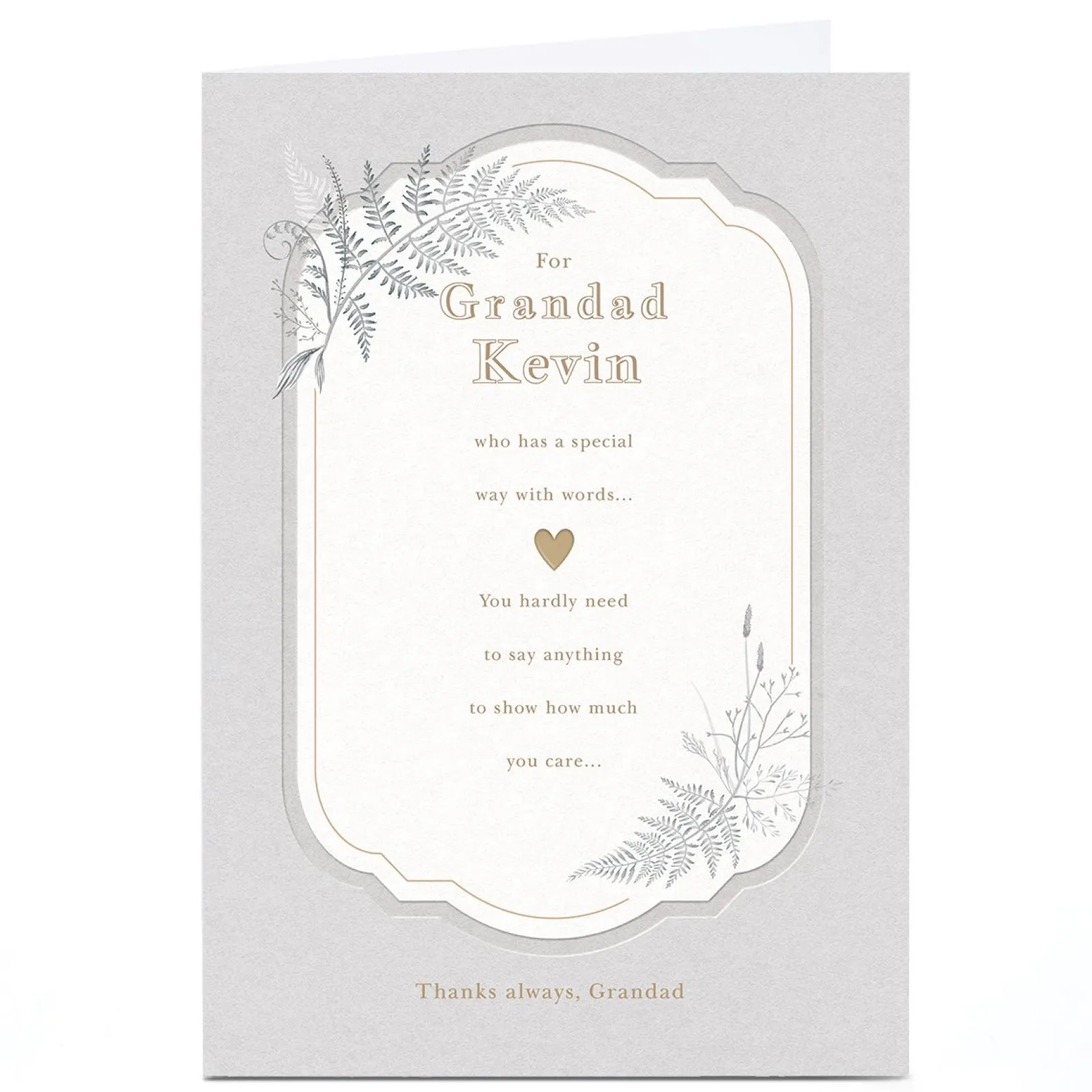 Card Factory Personalised Father's Day Card - Special Way With Words, Grandad