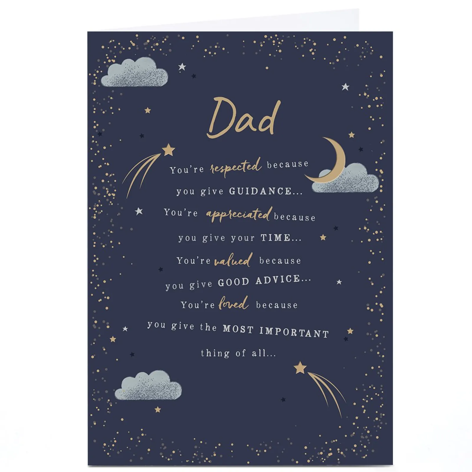Card Factory Personalised Father's Day Card - Because, Dad