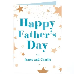 Card Factory Personalised Father's Day Card - Happy Father's Day Stars