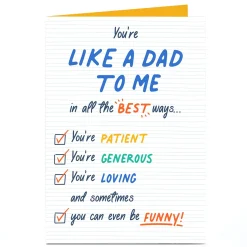 Card Factory Personalised Father's Day Card - You're Like a Dad to Me