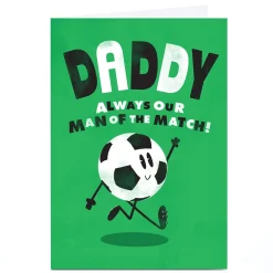 Clearance Personalised Father's Day Card - Our Man of The Match, Daddy Father's Day