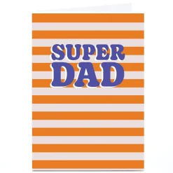 Clearance Personalised Father's Day Card - Super Dad Stripes Father's Day