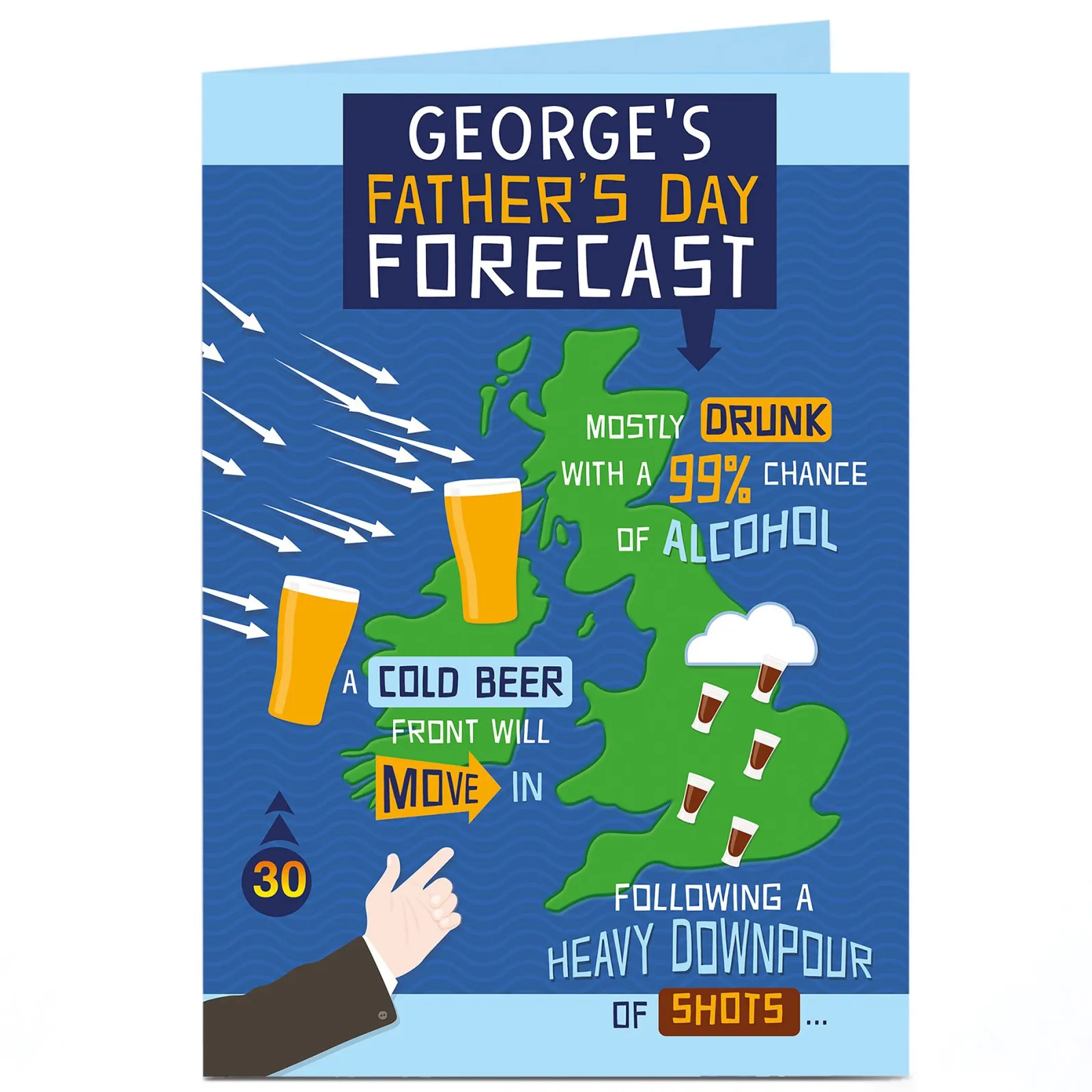 Card Factory Personalised Father's Day Card - Forecast