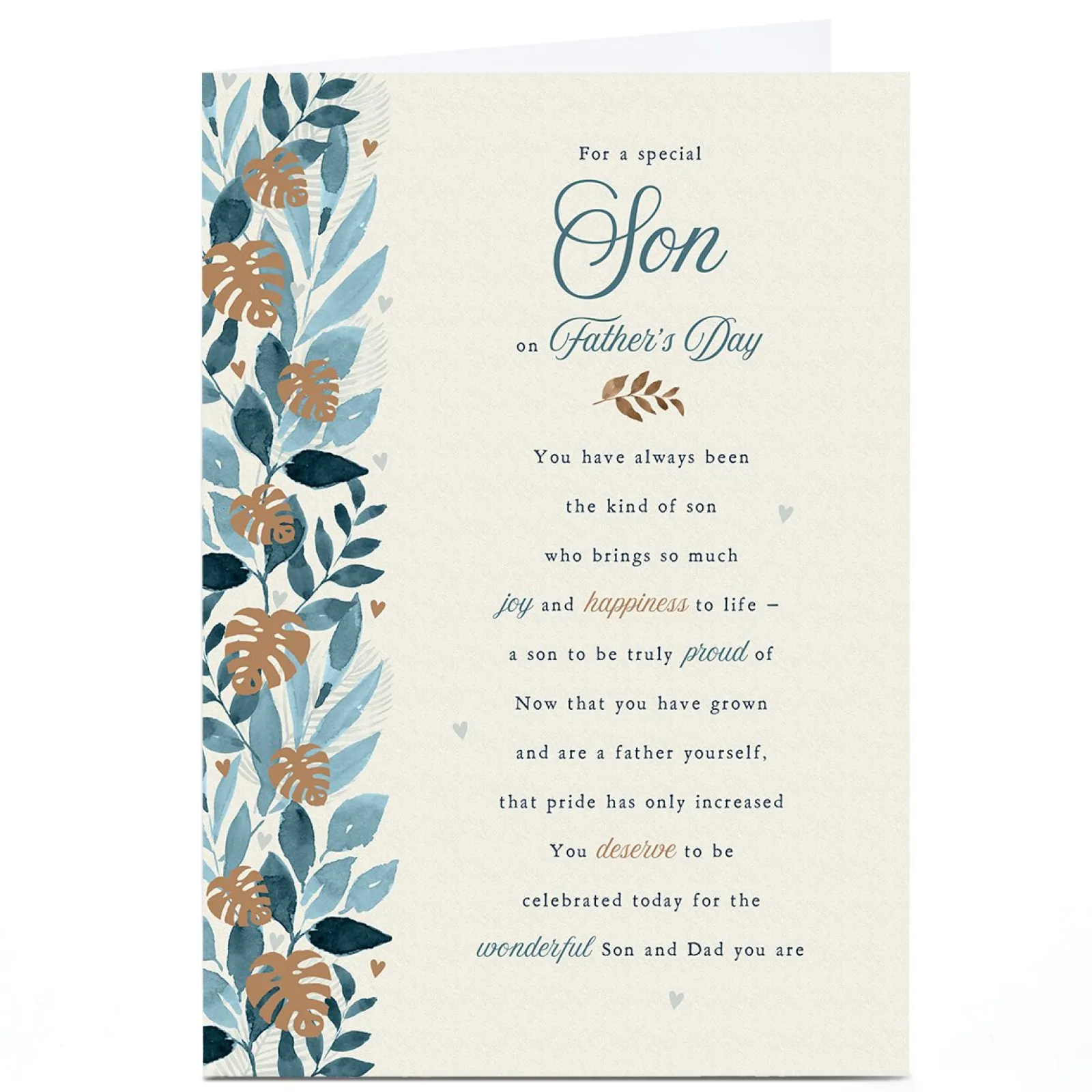 Online Personalised Father's Day Card - Wonderful Son & Dad Father's Day