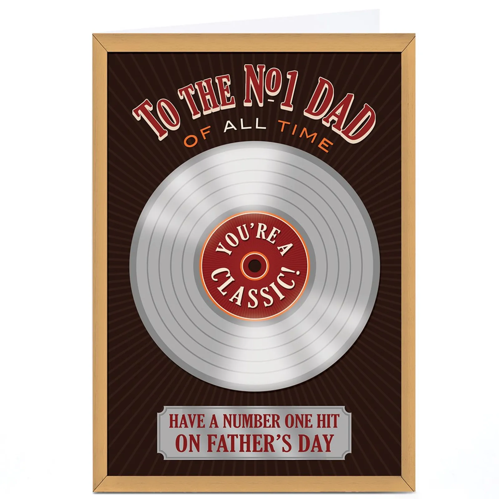Online Personalised Father's Day Card - Classic Record, Dad Father's Day