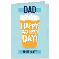 Discount Personalised Father's Day Card - Happy Father's Day Beer Father's Day
