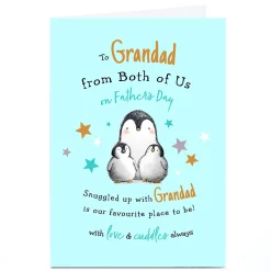 Card Factory Personalised Father's Day Card - Grandad Penguins, From Both Of Us