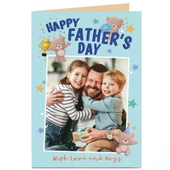 Card Factory Personalised Father's Day Card Photo Card - HUGS - Love & Hugs