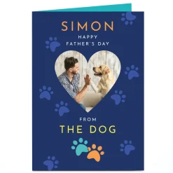 Discount Personalised Father's Day Card - Heart 1 Photo upload from Dog Father's Day|Photo
