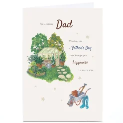 Card Factory Personalised Father's Day Card - Greenhouse Garden, Dad
