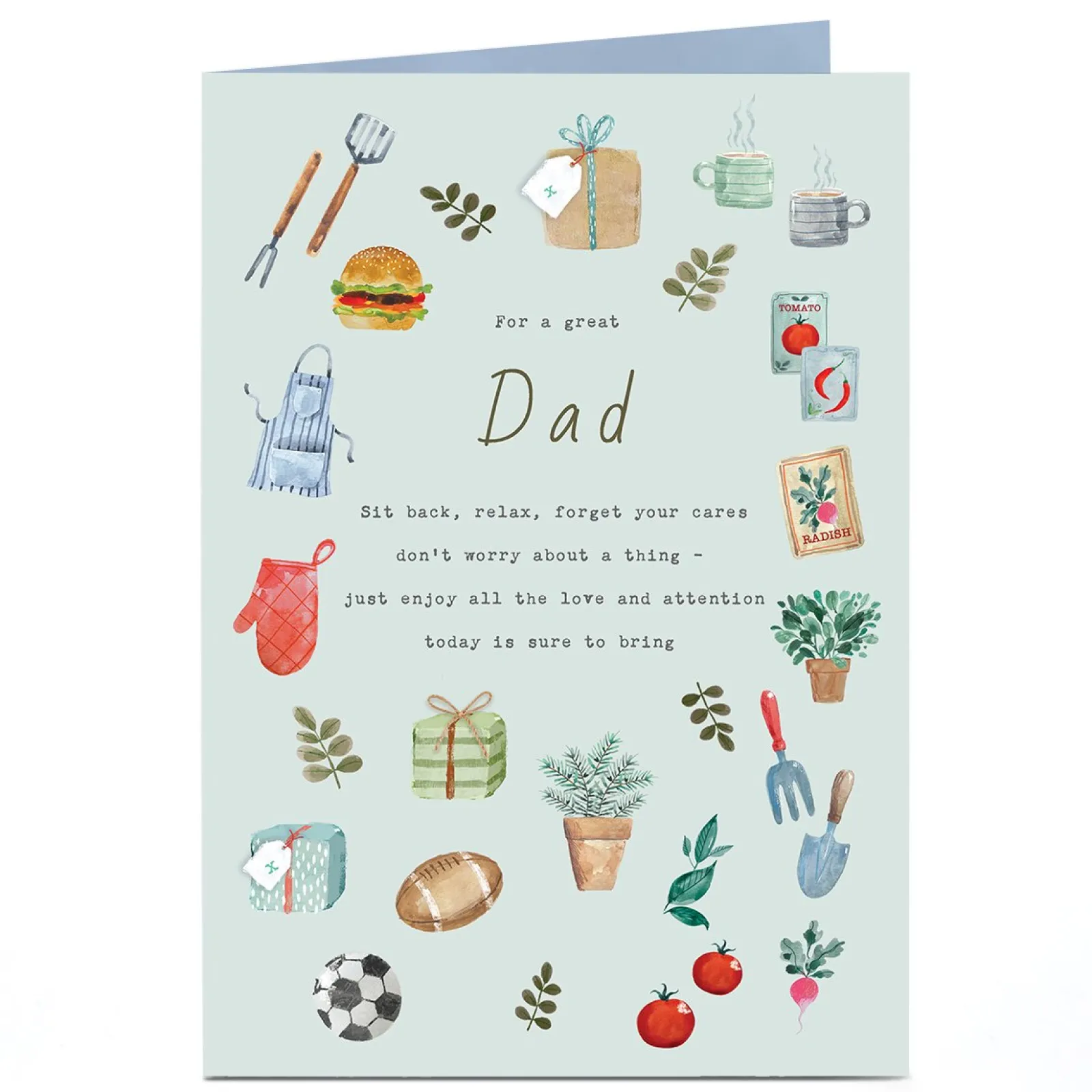 Card Factory Personalised Father's Day Card - Enjoy The Love and Attention, Dad