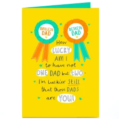 Clearance Personalised Father's Day Card - Lucky To Have Two Dads Father's Day