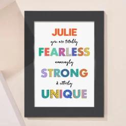Card Factory Personalised Fearless Strong Unique Portrait Print