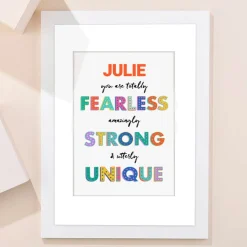 Card Factory Personalised Fearless Strong Unique Portrait Print