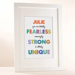 Card Factory Personalised Fearless Strong Unique Portrait Print