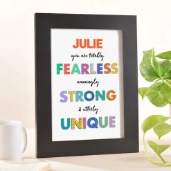 Card Factory Personalised Fearless Strong Unique Portrait Print