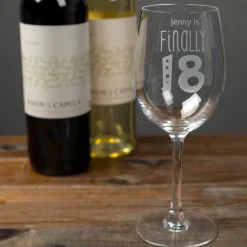 Card Factory Personalised Finally 18 Wine Glass