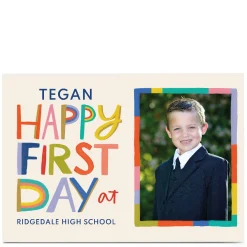 Personalised First Day of School Card - Happy First Day Photo