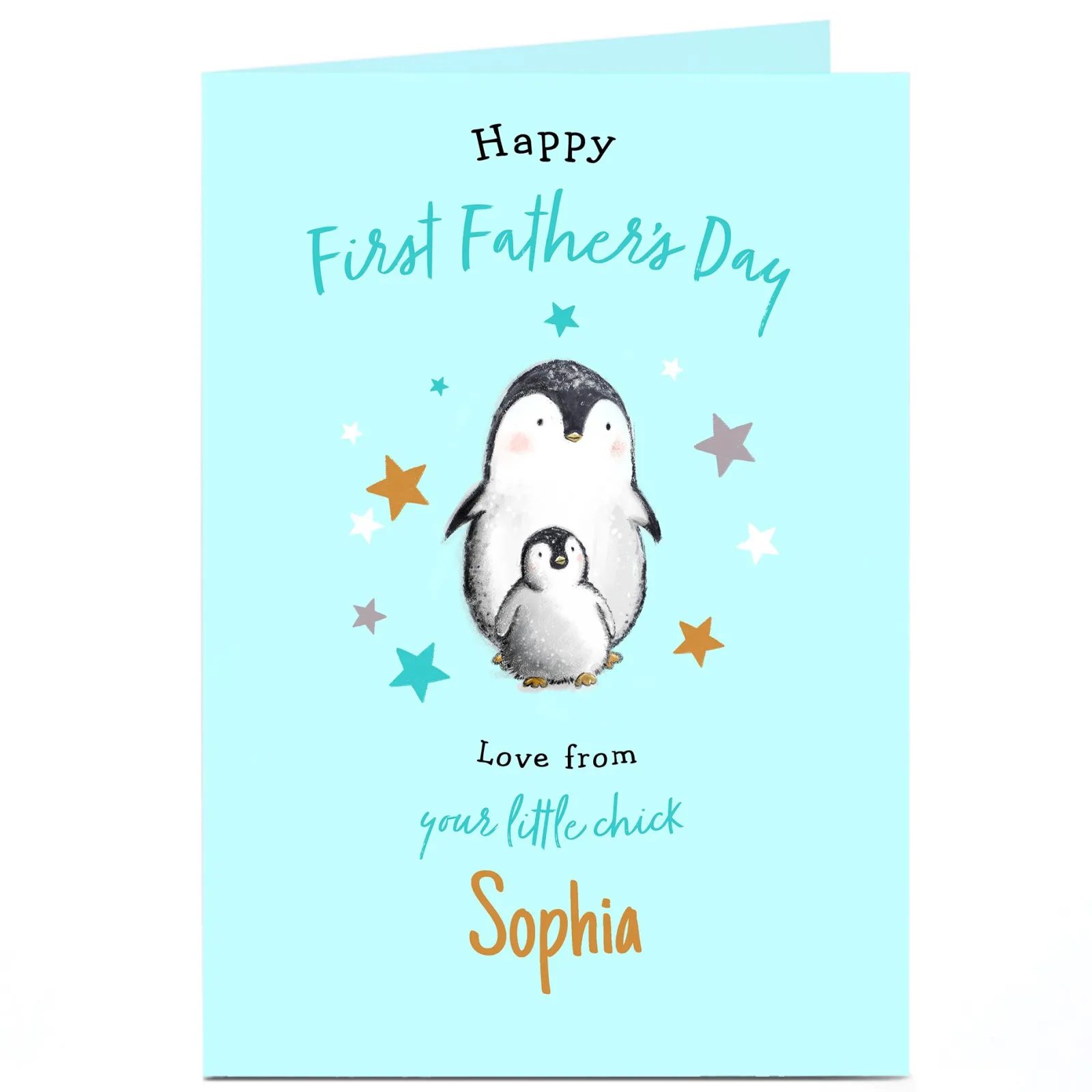 Card Factory Personalised First Father's Day Card - Penguin Dad