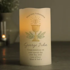 Clearance Personalised First Holy Communion LED Candle Kids Scented Candles|Gifts For Babies