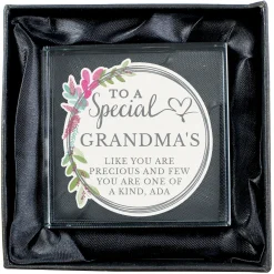 Online Personalised Floral Glass Token - For A Special... Personalised Jewellery And Keepsakes|Jewellery & Keepsakes