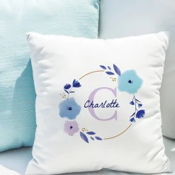 Card Factory Personalised Floral Initial Cushion