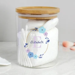 Card Factory Personalised Floral Initial Storage Jar