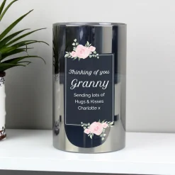Card Factory Personalised Floral Smoked LED Candle