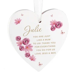 Card Factory Personalised Floral Wooden Heart