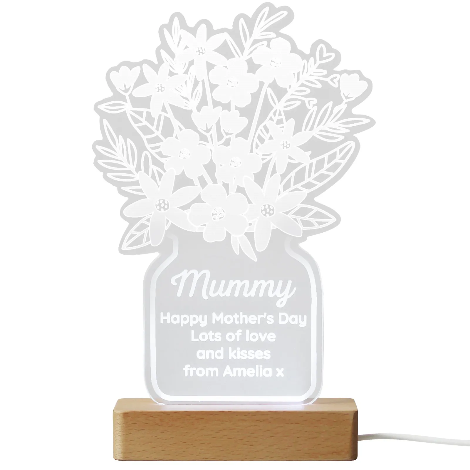 New Personalised Flower Vase LED Light Personalised Canvas & Wall Art|Photo Prints & Wall Art