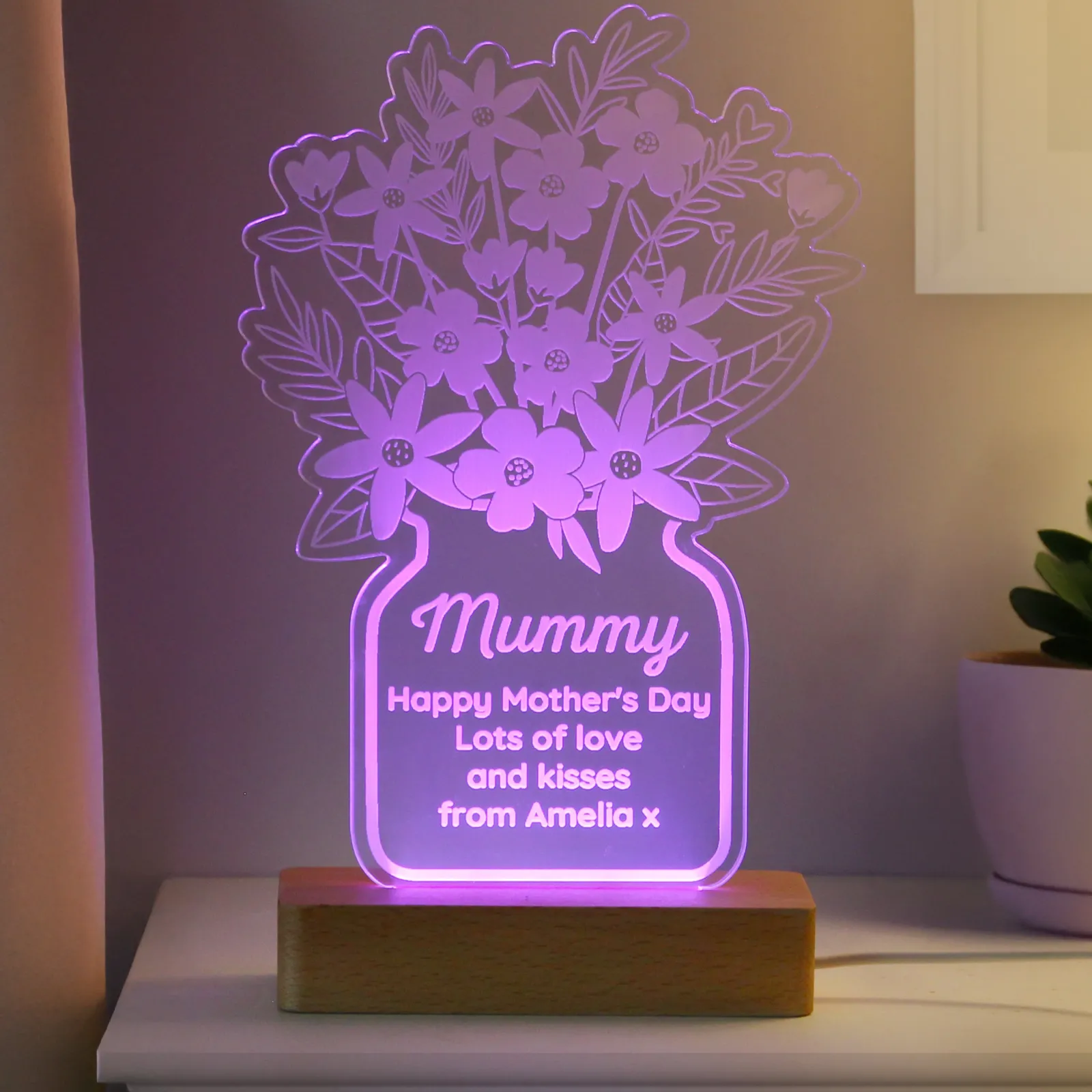 New Personalised Flower Vase LED Light Personalised Canvas & Wall Art|Photo Prints & Wall Art