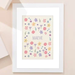 Kids Card Factory Personalised Flowers Framed Print