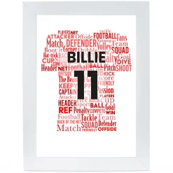 Sale Personalised Footballer Name Print, Red Kids Personalised Canvas & Wall Art|Photo Prints & Wall Art