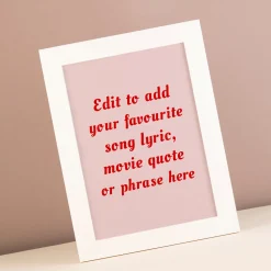 Card Factory Personalised Framed Wall Art - Add Your Own Music Lyrics, Movie Quote or Famous Phrase