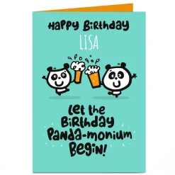 Card Factory Personalised Fruitloops Birthday Card - Panda-monium