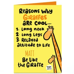 Card Factory Personalised Fruitloops Birthday Card - Be Like The Giraffe