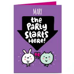 Card Factory Personalised Fruitloops Birthday Card - The Party Starts Here